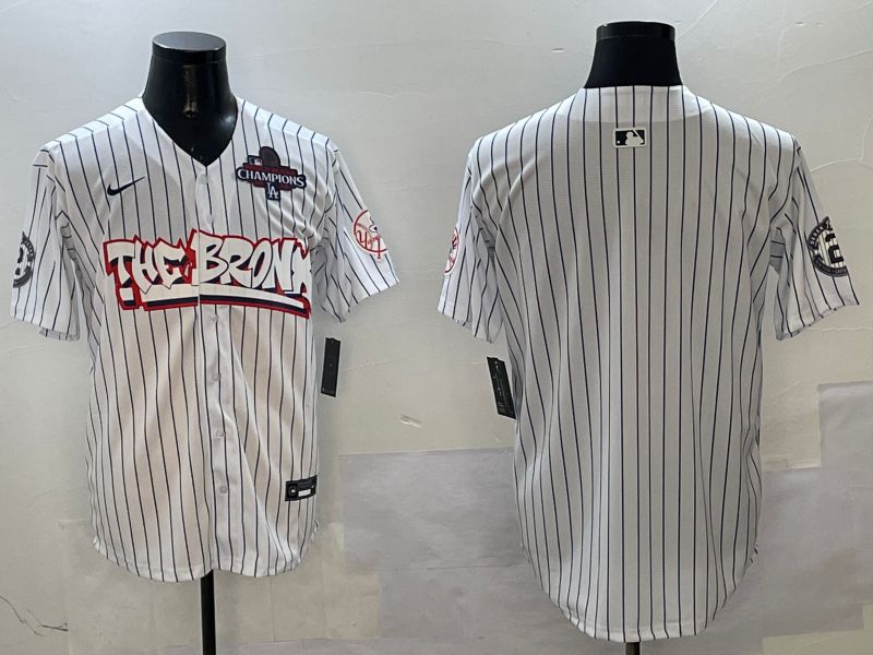 Men New York Yankees Blank White Stripe four generations Joint Name 2025 Nike MLB Jersey style 29->new york yankees->MLB Jersey